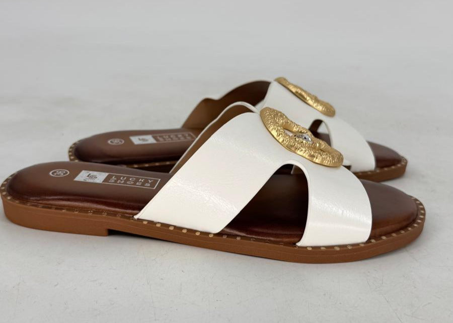 Flip Flop "Schlange" 3515, weiß/gold