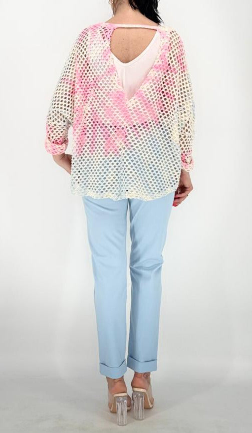 Netz Shirt in regenbogenfarben