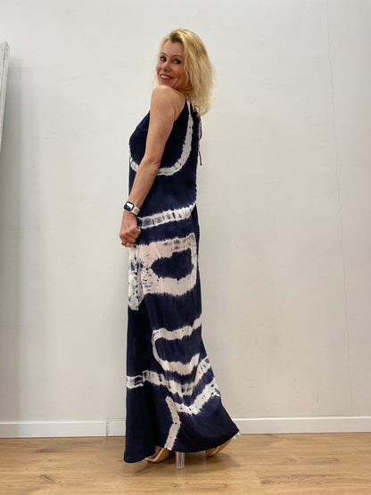 Kleid "NÜ"  100%Viscose dunkelblau/weiß