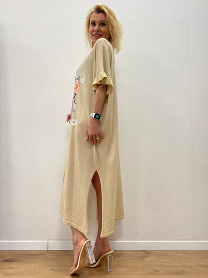 Kleid "Indian-Summer" Strandkleid gold mit Details
