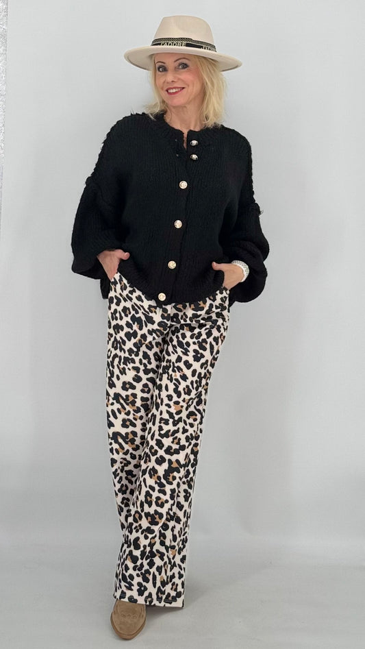 Strickjacke, schwarz