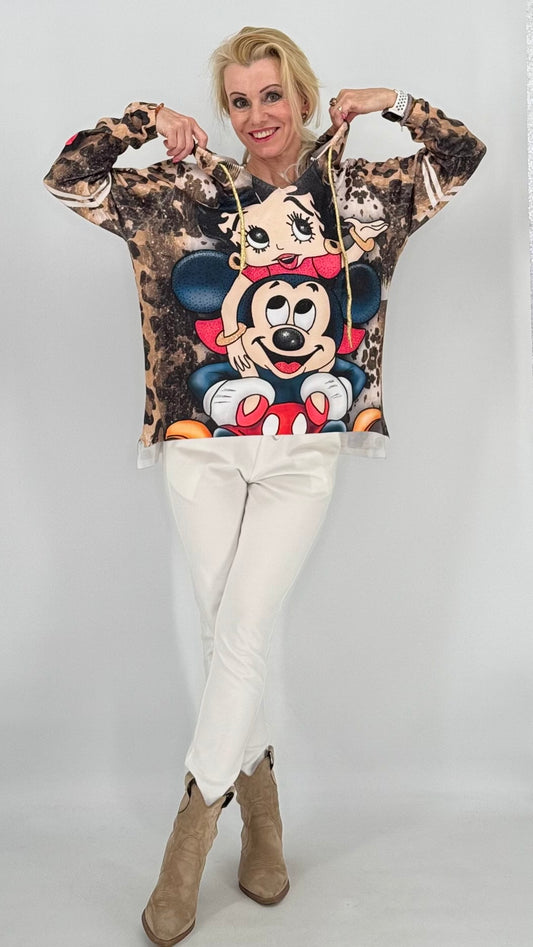 Sweatshirt mit Kapuze, Betty und Micky