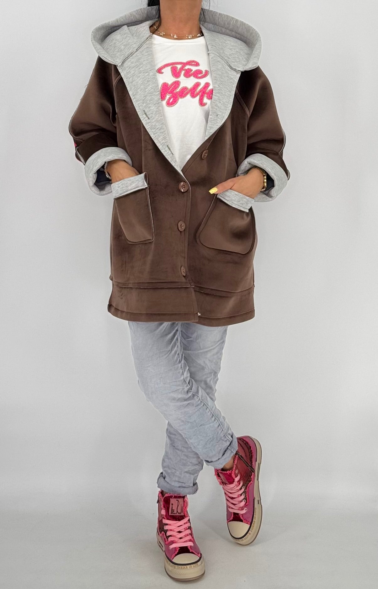 Jacke, "Copenhagen", orange, grün, braun, grau