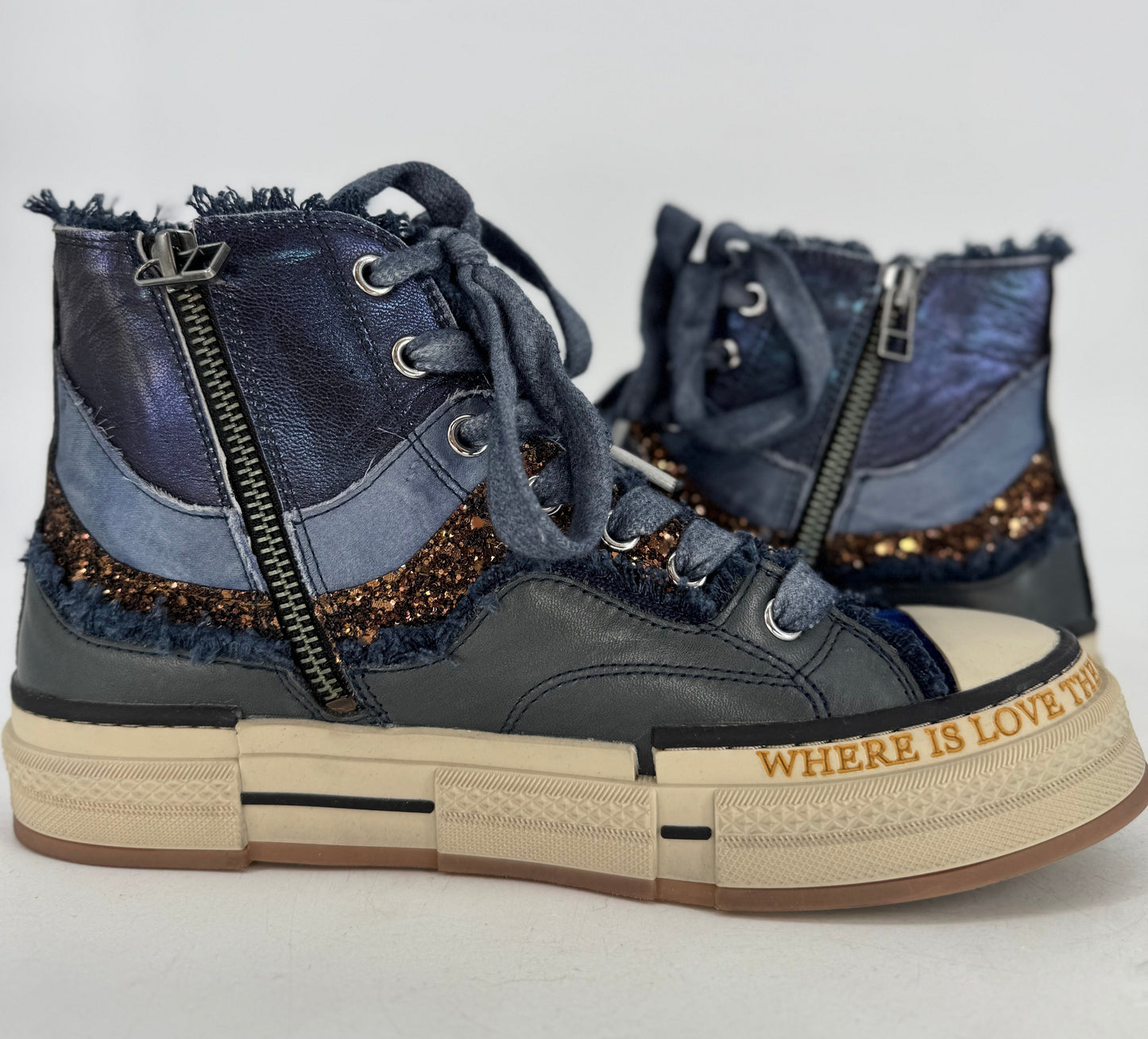 Sneaker Rebecca White Boots XY51-6 blau