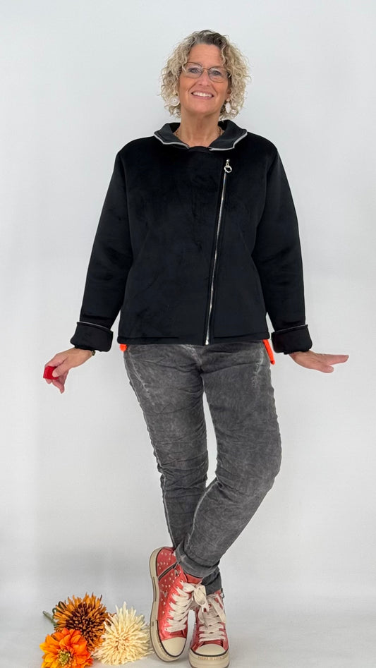 Jacke "City Style", schwarz, pink