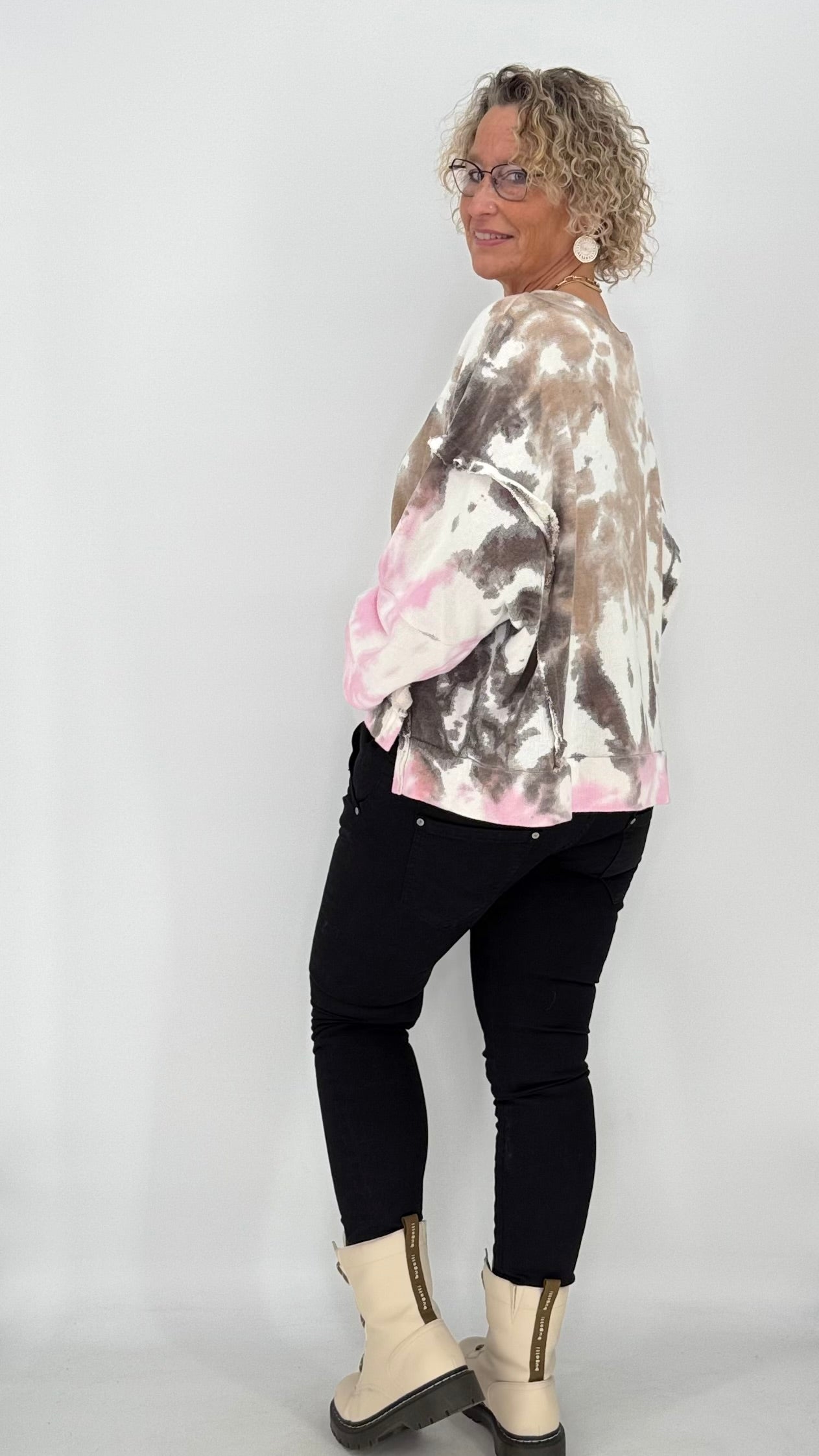 Sweatshirt "Bunt", orange, rosa, lila