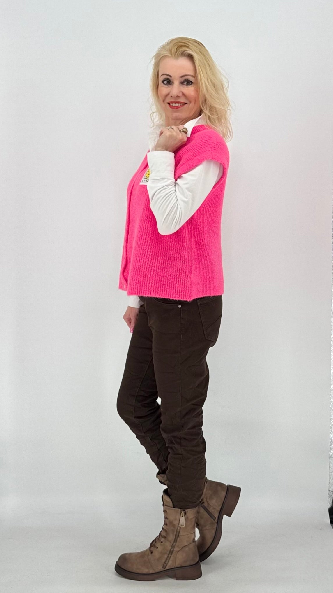Weste ESViViD Baby Alpaca, pink, orange, burgunda