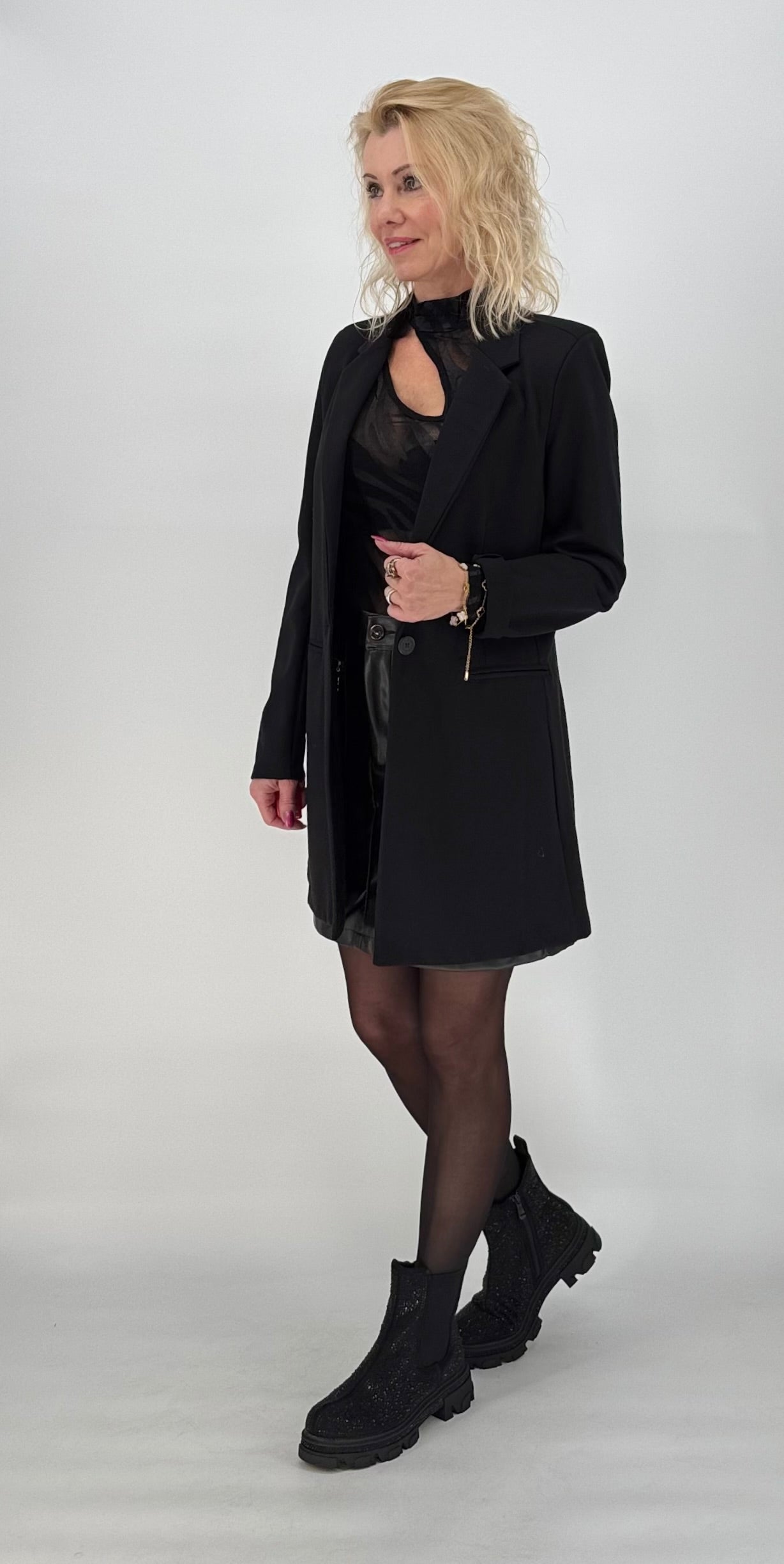 Transparentes Netzoberteil body schwarz