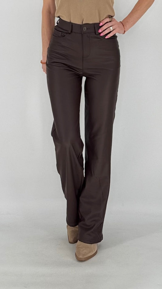 Lederimitat Hose, braun