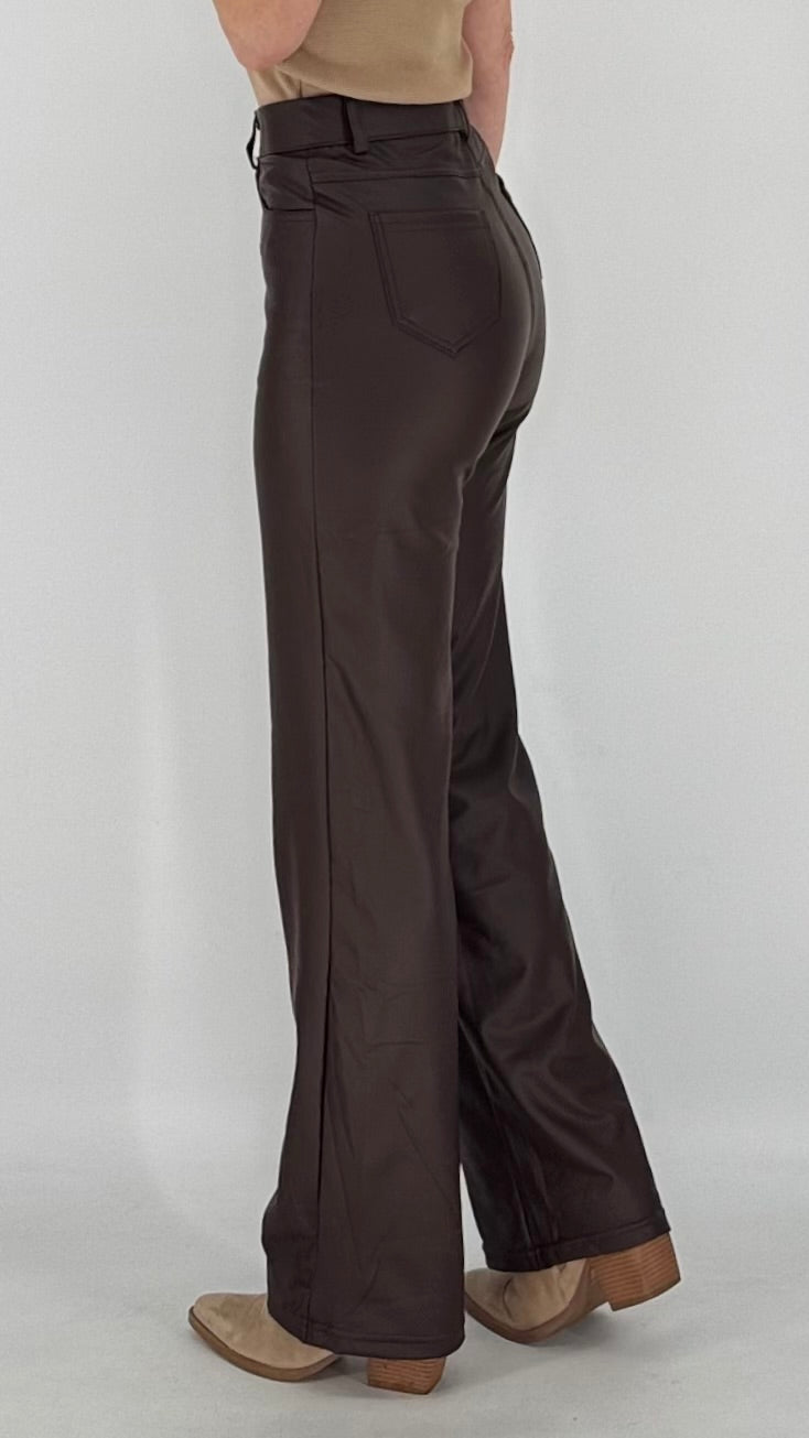Lederimitat Hose, braun
