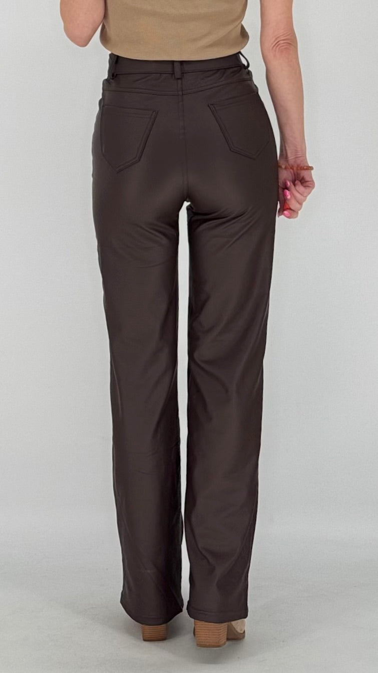Lederimitat Hose, braun