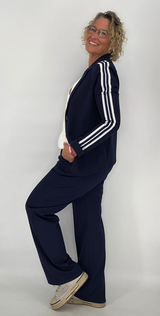 ESViViD Hose mit genähter Bügelfalte, marineblau