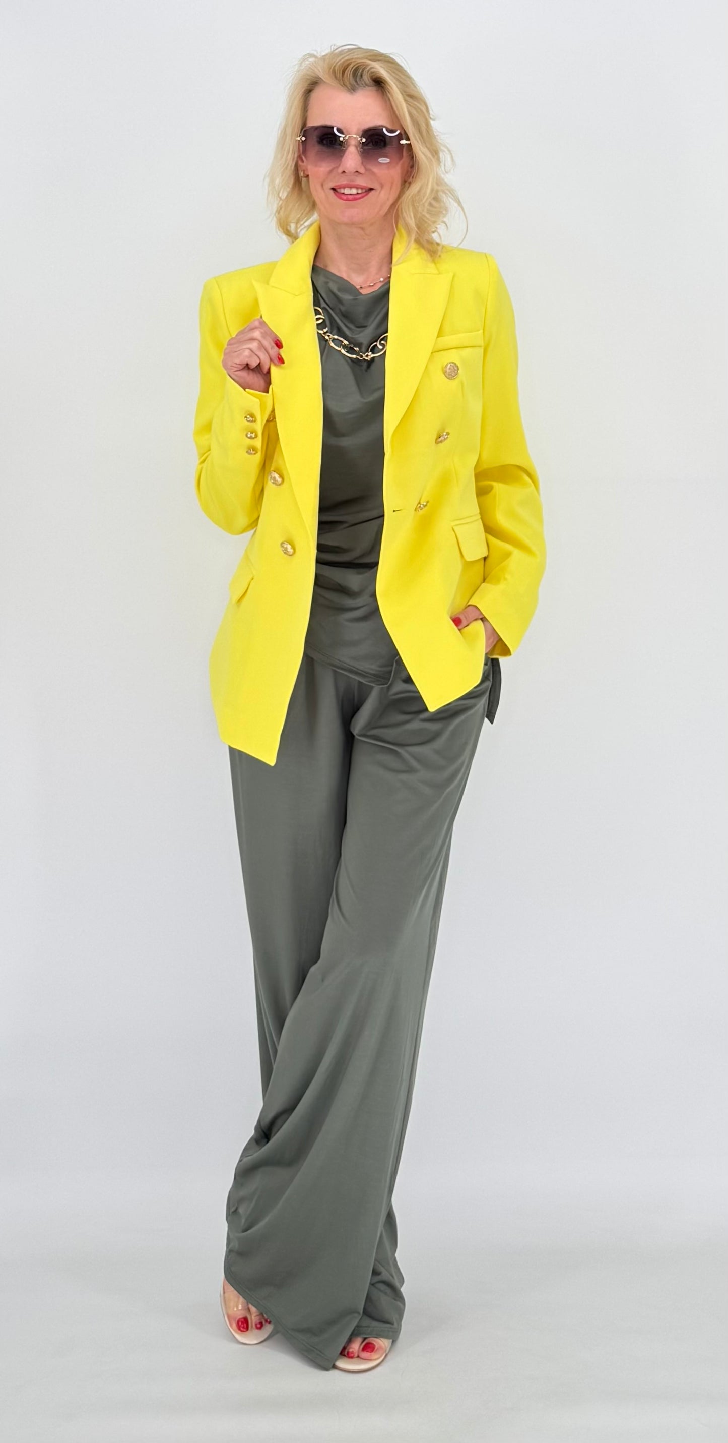 Top "Classy", assymetrisch khaki