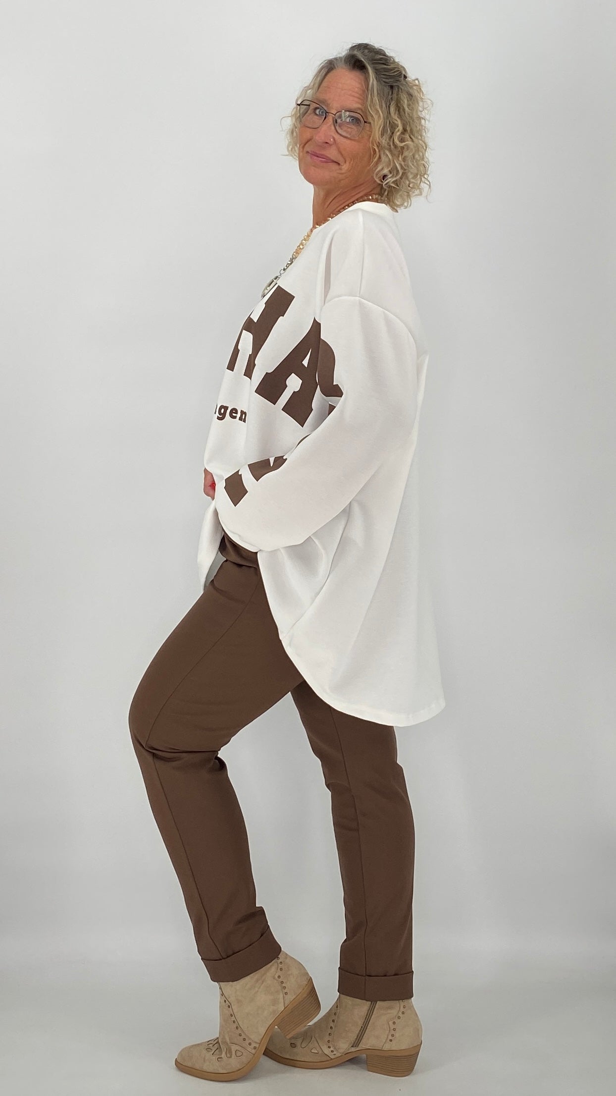 Sweatshirt in weiß, "COPENHAGEN"