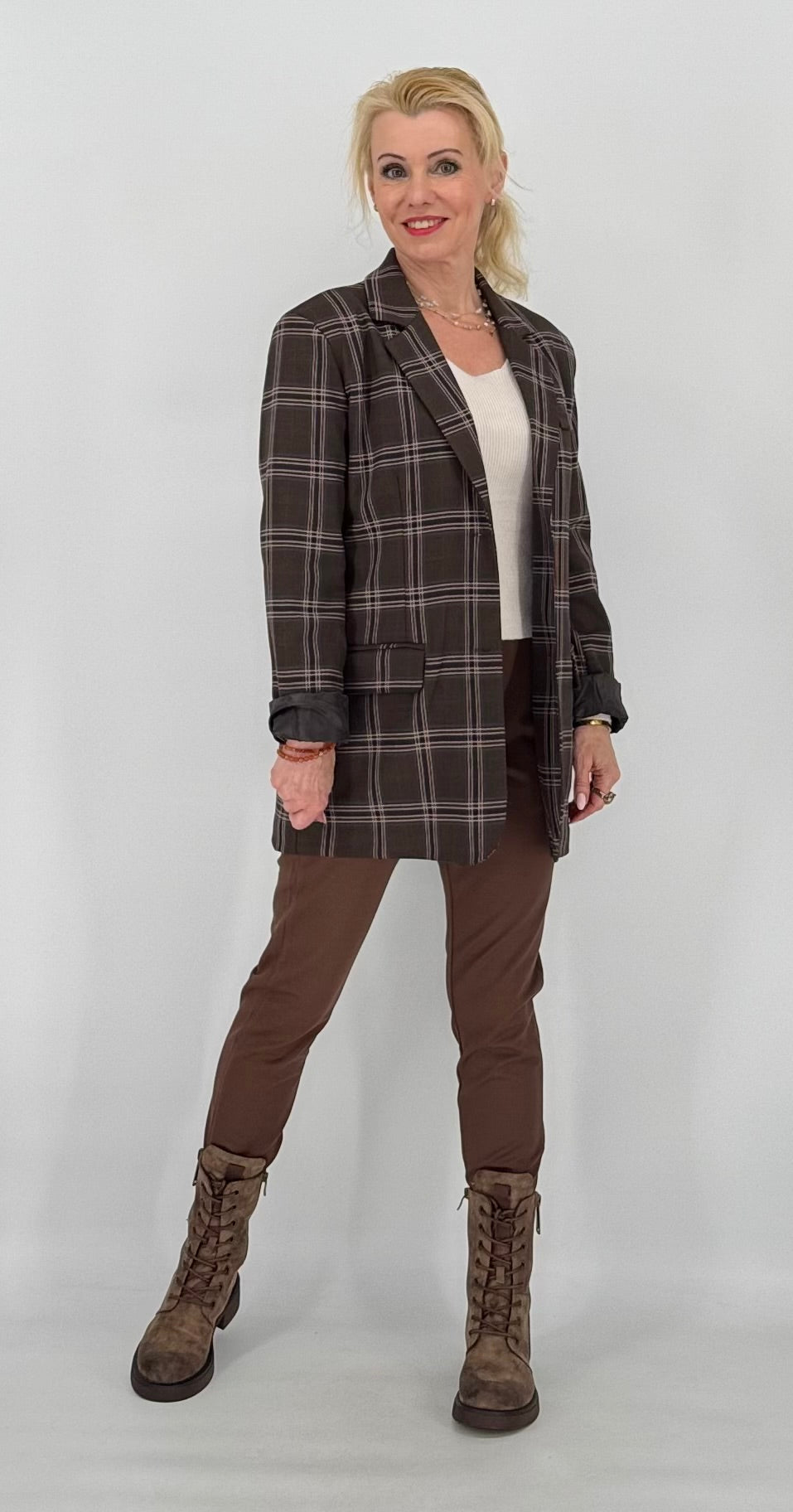 ESViViD Blazer kariert, braun