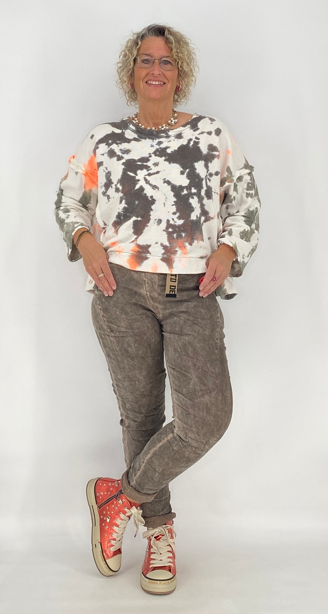 Sweatshirt "Bunt", orange, rosa, lila