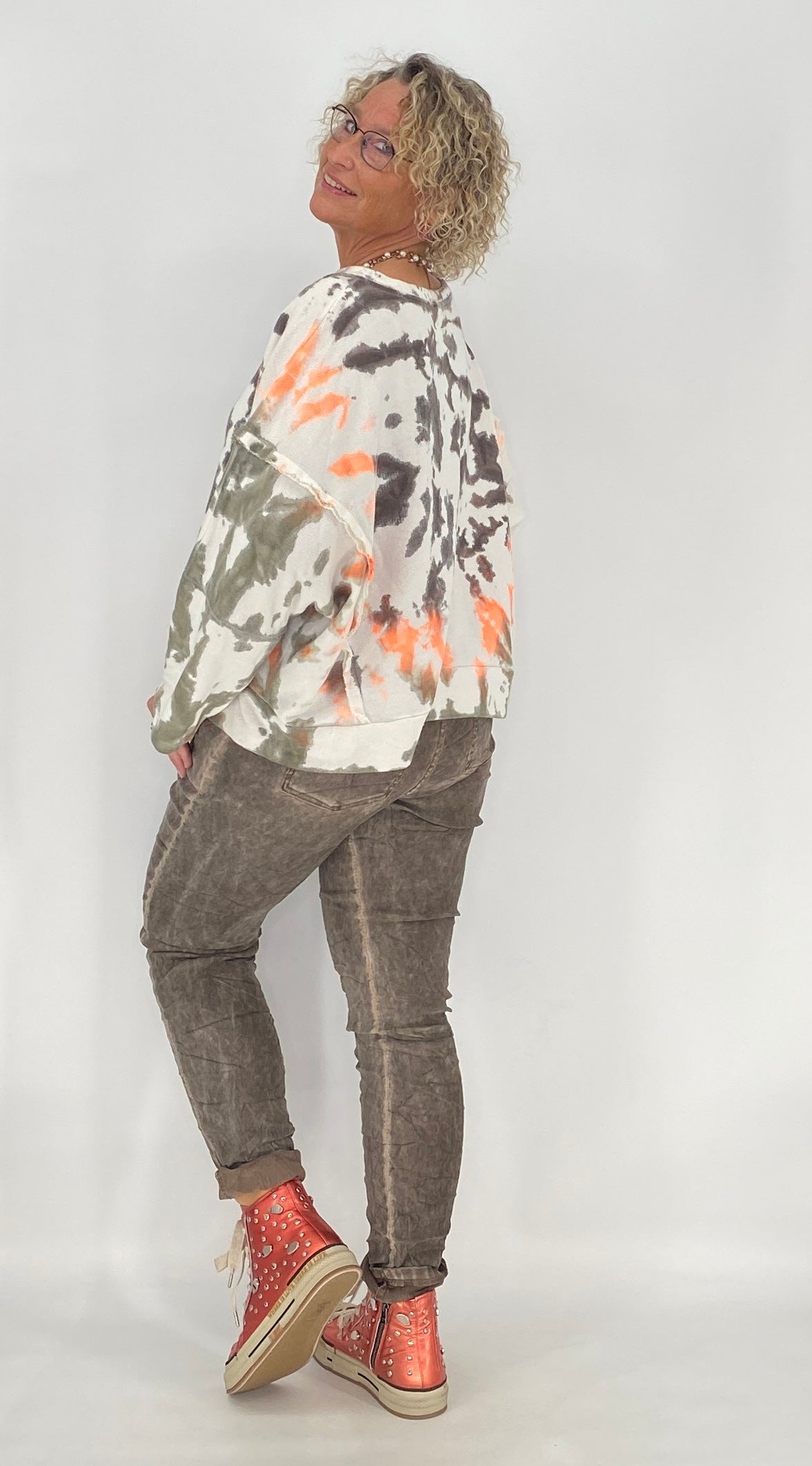 Sweatshirt "Bunt", orange, rosa, lila