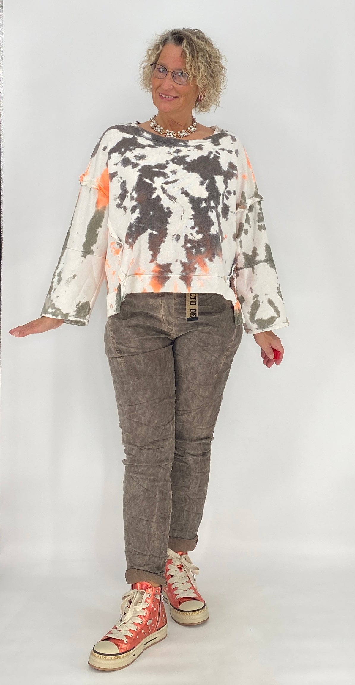 Sweatshirt "Bunt", orange, rosa, lila