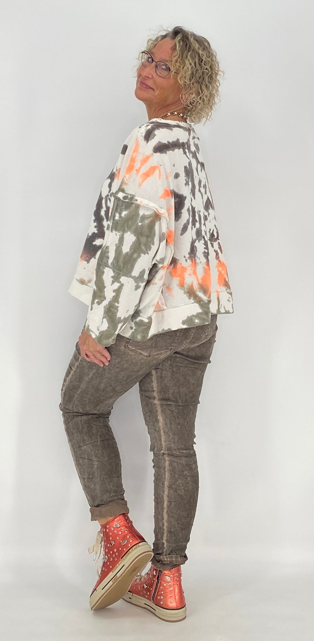 Sweatshirt "Bunt", orange, rosa, lila