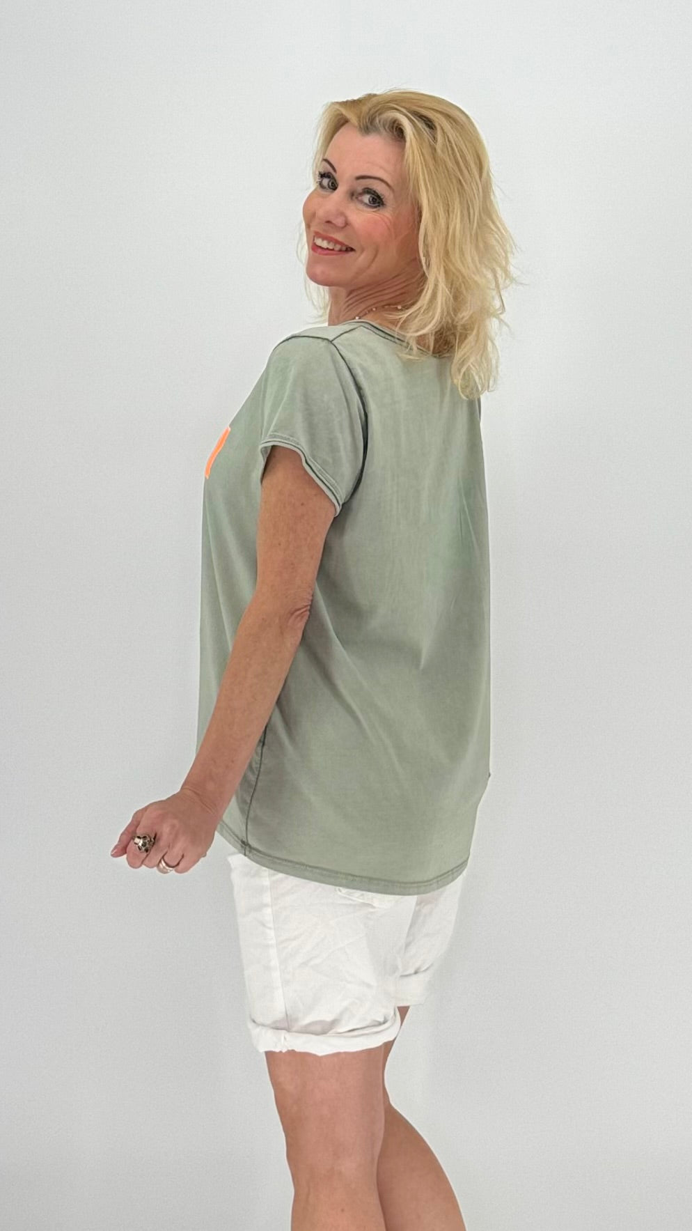 T-Shirt "Miami", stonewashed olive