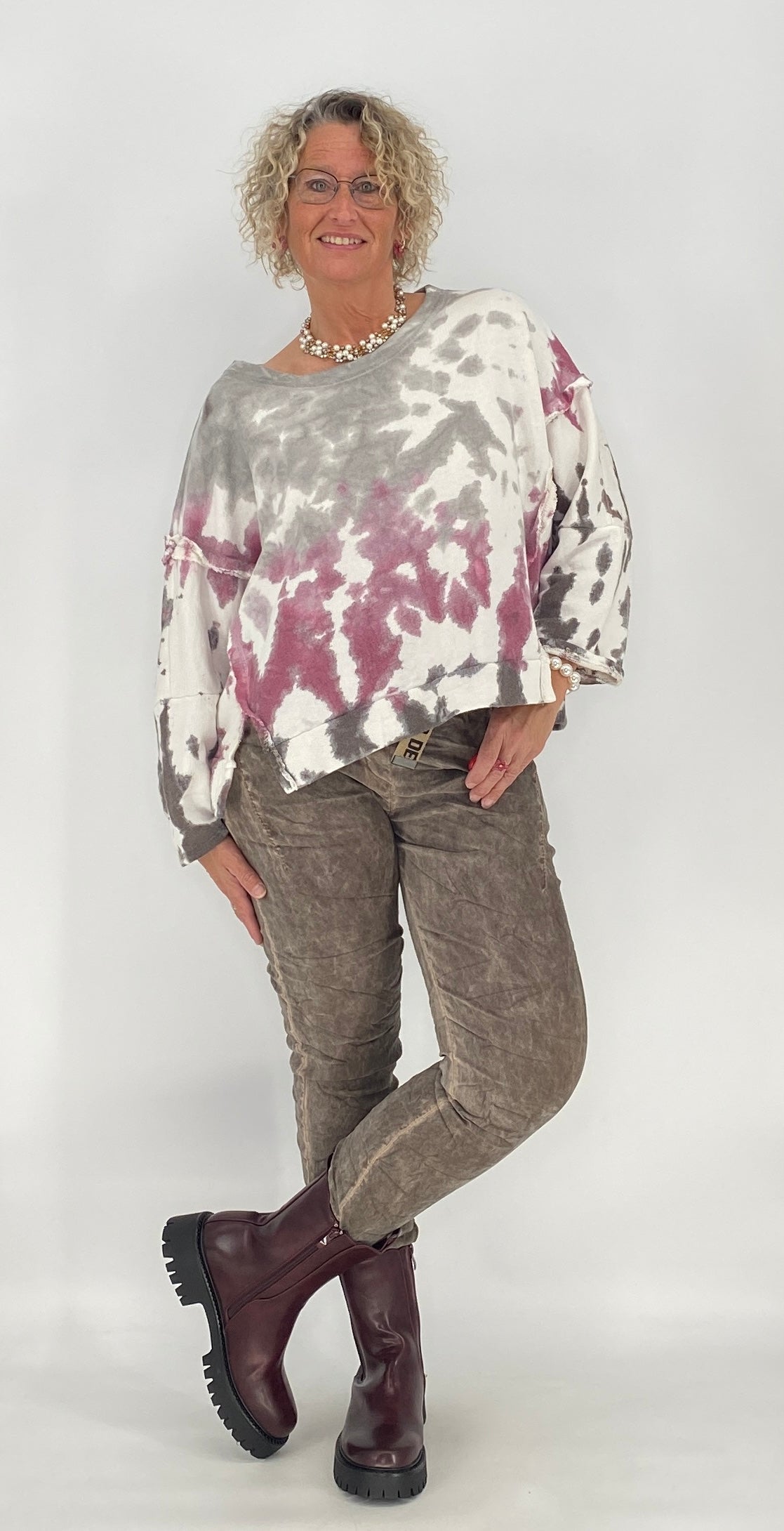 Sweatshirt "Bunt", orange, rosa, lila