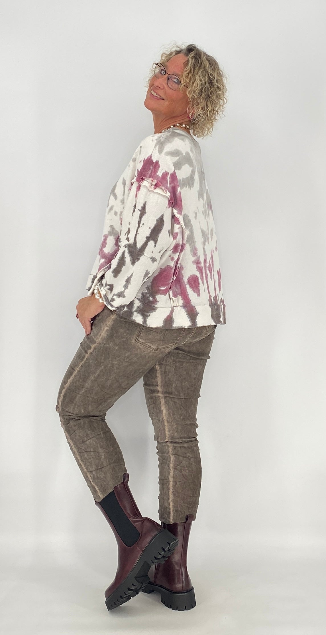 Sweatshirt "Bunt", orange, rosa, lila