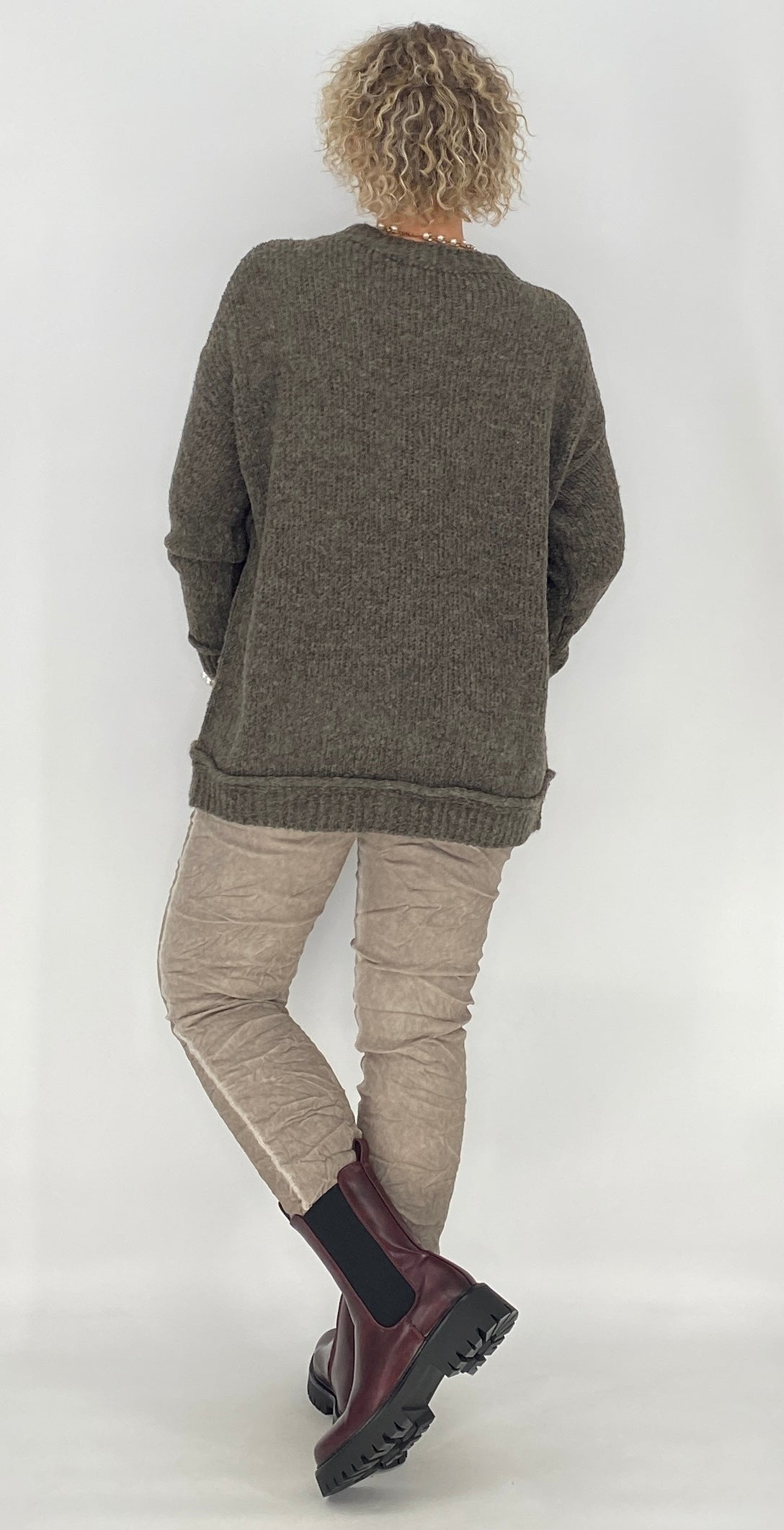 Pullover mit Wolle, orange, pink, beige, grau