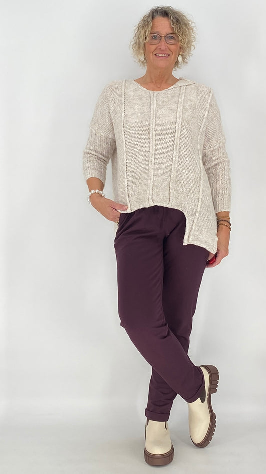 Pullover mit Wolle, orange, beige
