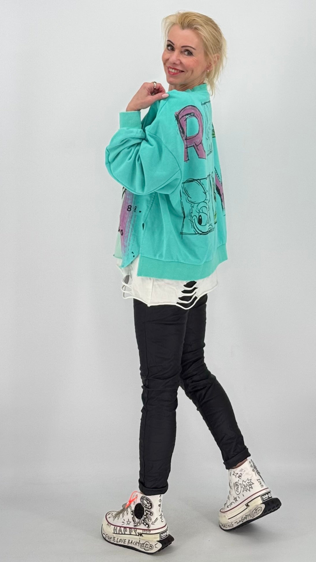 Sweatshirt "Daisy", türkis