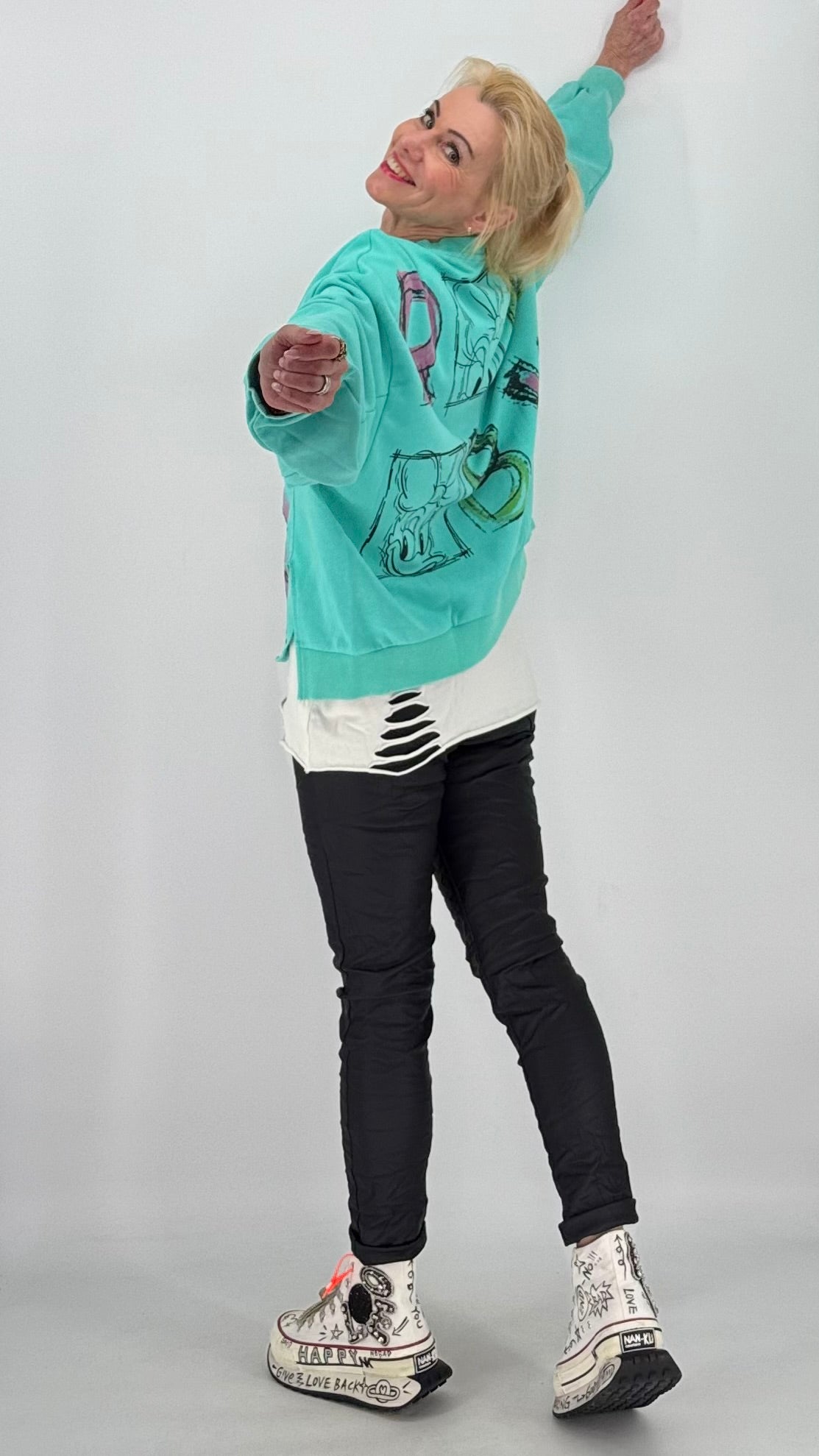 Sweatshirt "Daisy", türkis