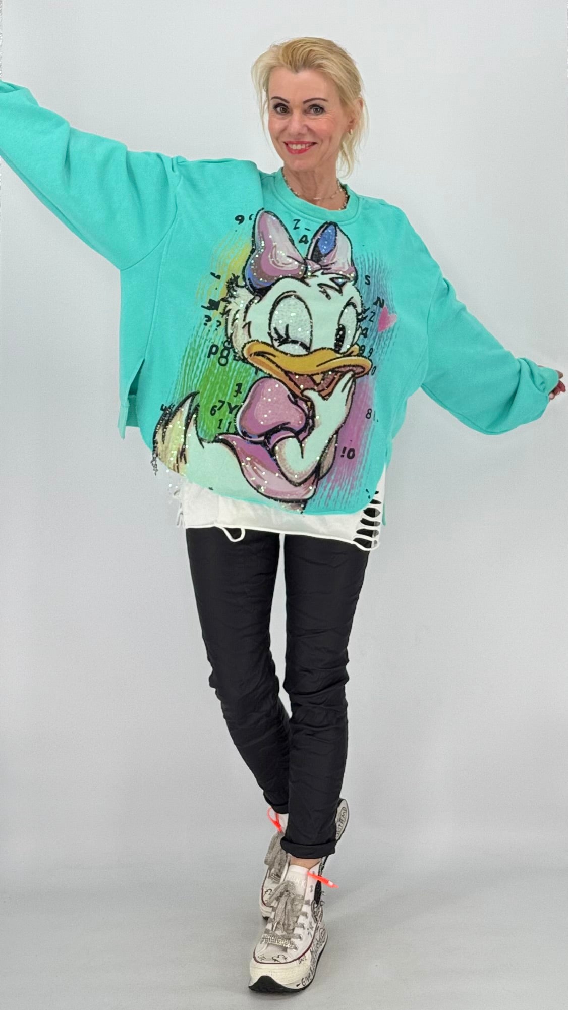Sweatshirt "Daisy", türkis