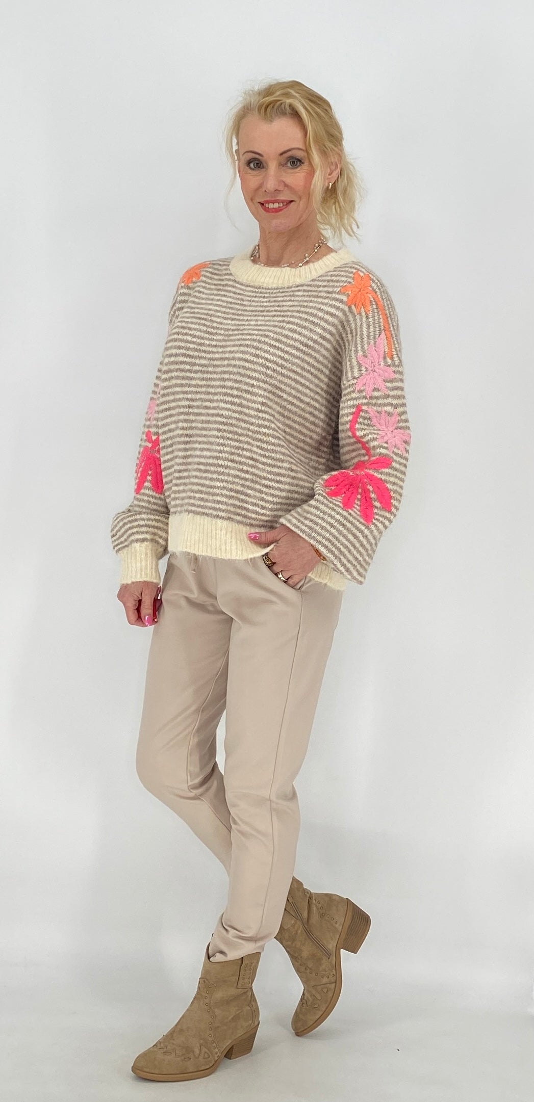 Pullover mit Wolle, braun, beige, blau