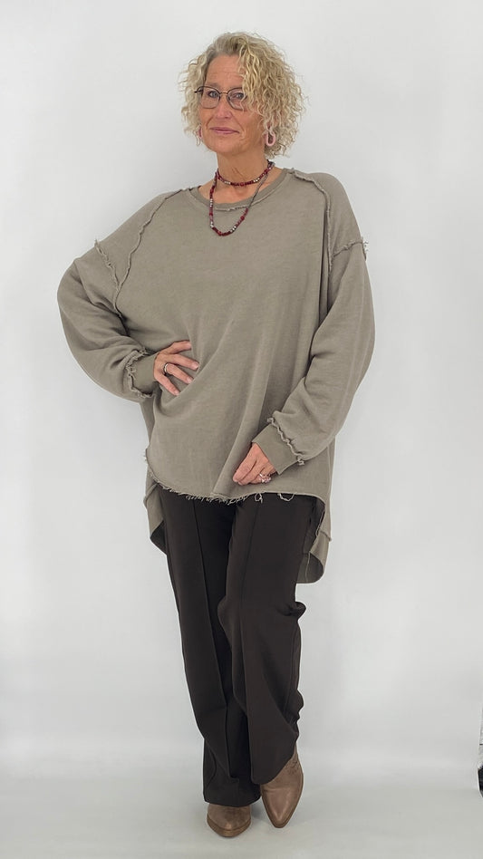 Sweatshirt "Earth"in grau, braun, olive