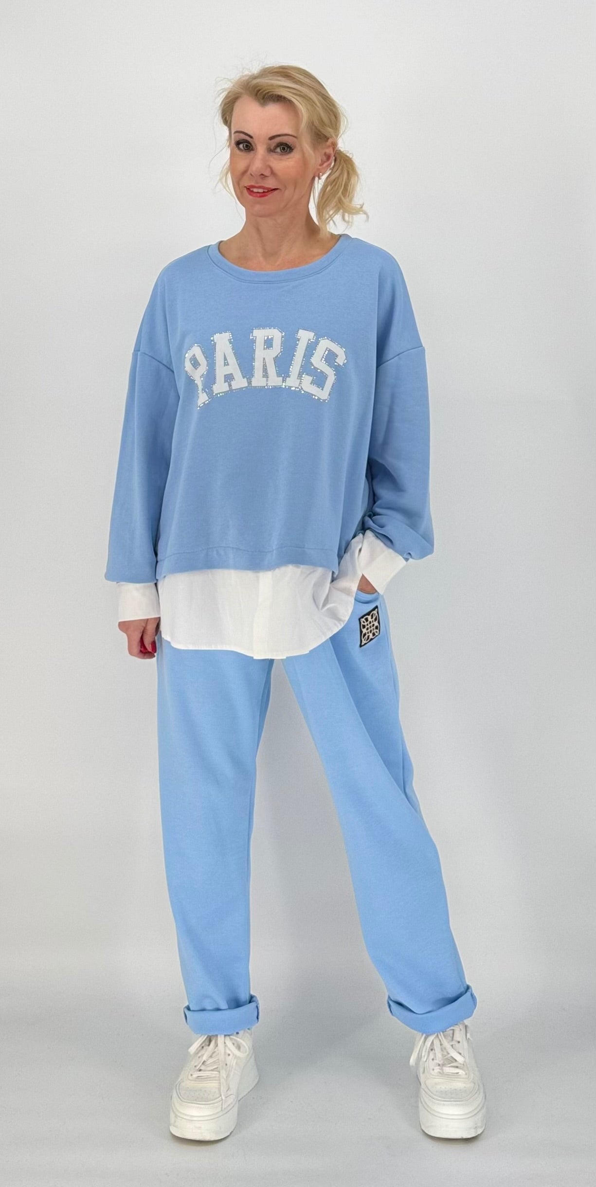 Oversized Shirt "Paris" blau