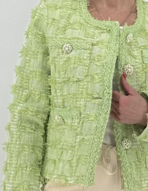 Tweed-Jacke Premium hellgrün
