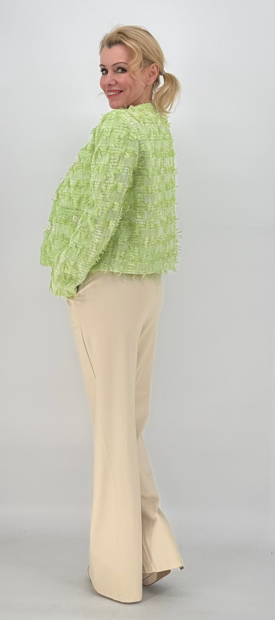 Tweed-Jacke Premium hellgrün
