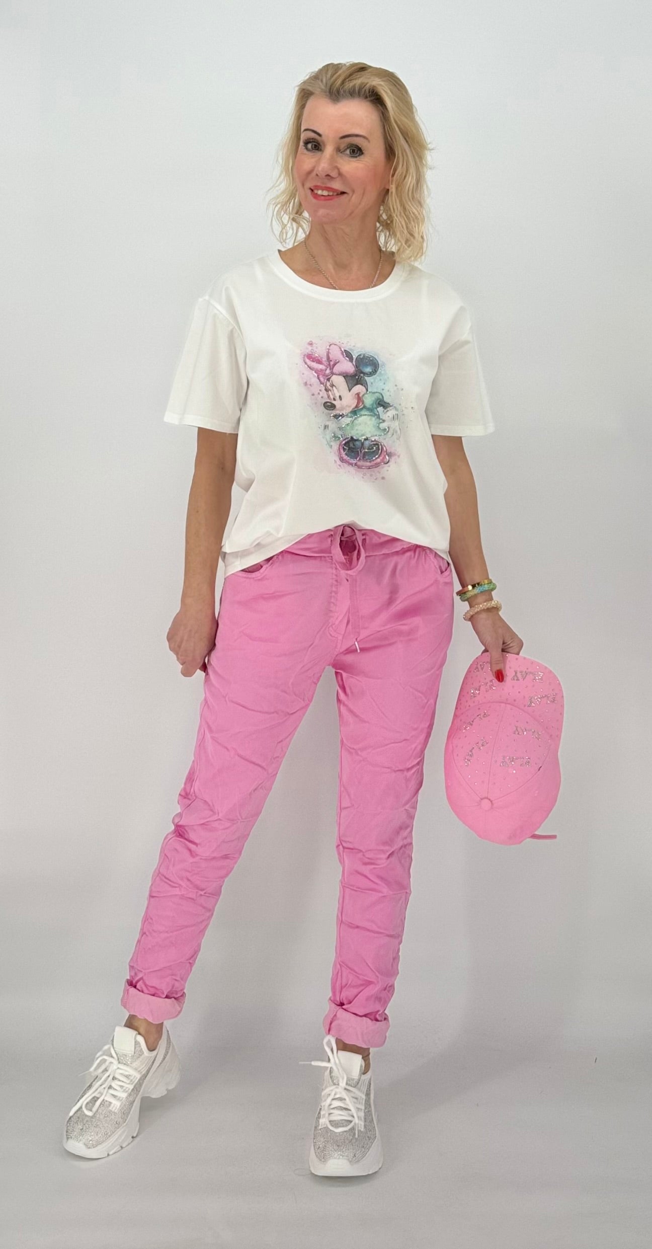 T-Shirt weiß mit MICKEY rosa - 01042