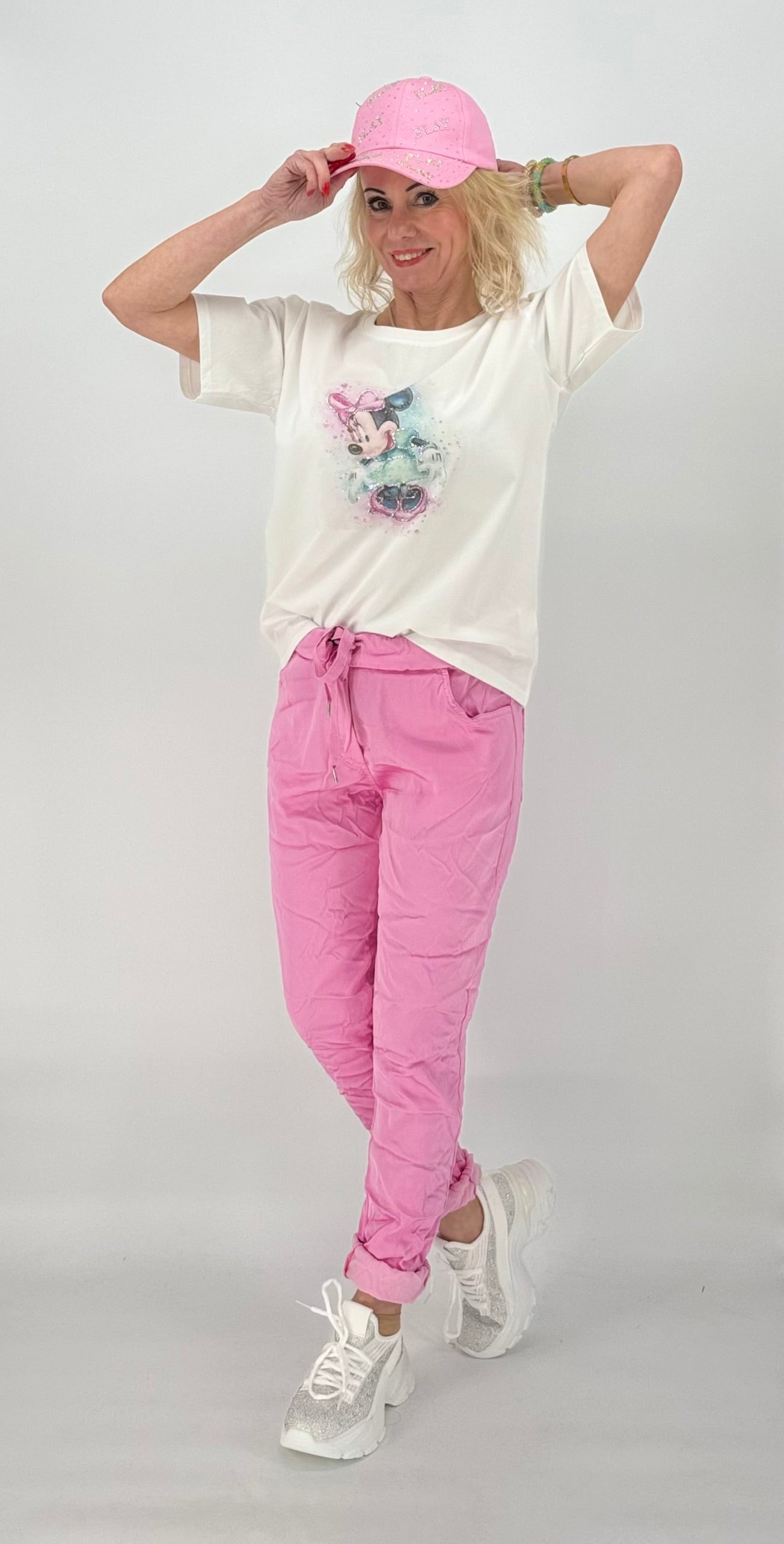 T-Shirt weiß mit MICKEY rosa - 01042