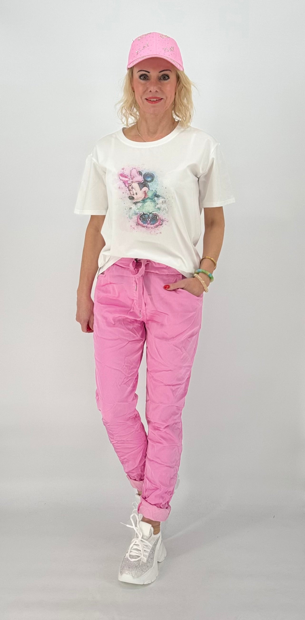 T-Shirt weiß mit MICKEY rosa - 01042