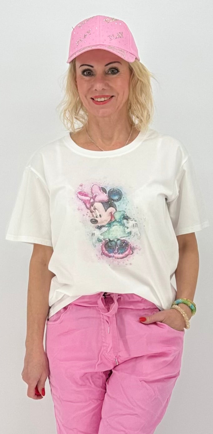 T-Shirt weiß mit MICKEY rosa - 01042