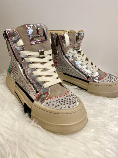 Sneaker Wrinkle mit Strass silver/ice Rebecca White
