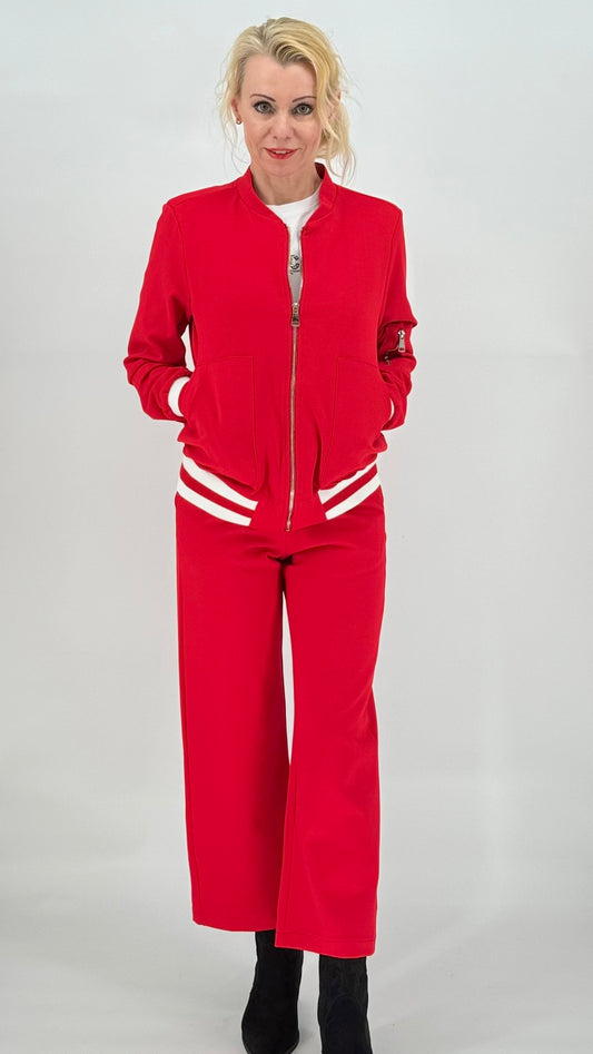 Bomberjacke rot ESViViD mit weissen Streifen