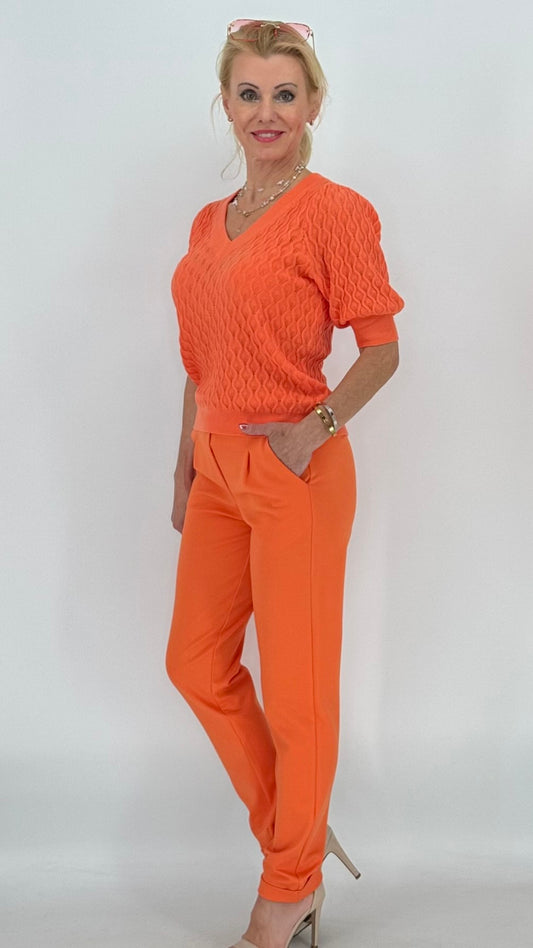 PEPPERCORN Pullover kurzarm orange