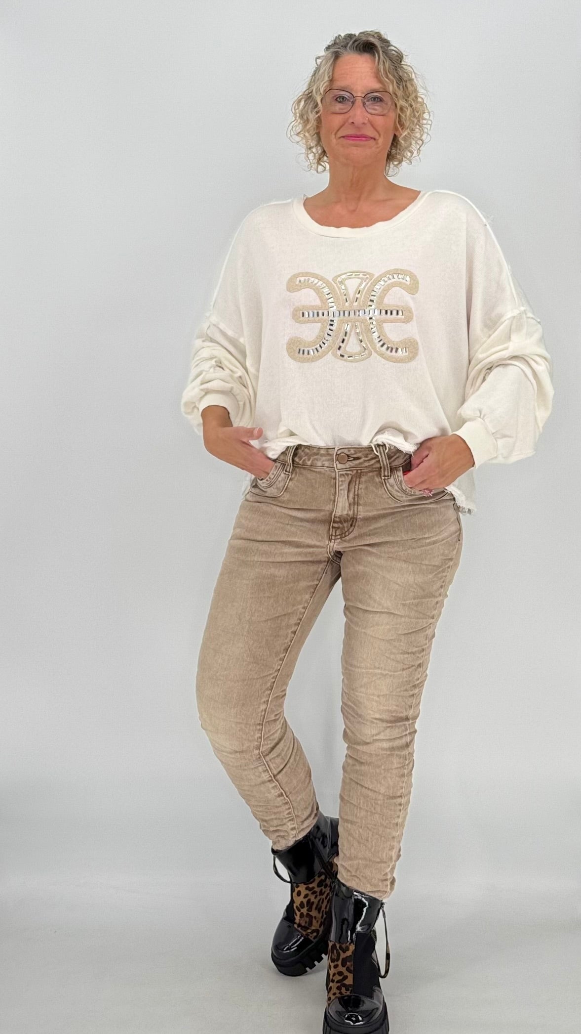 Jeans Hose Mokkabraun 8336
