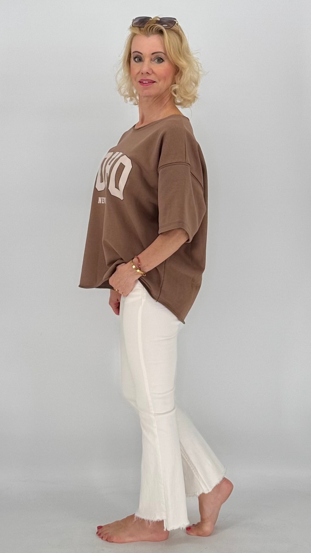 Sweatshirt in camel, "SOHO"