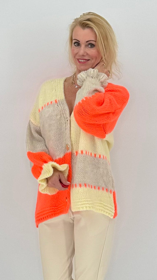 Strickjacke "Neon", orange