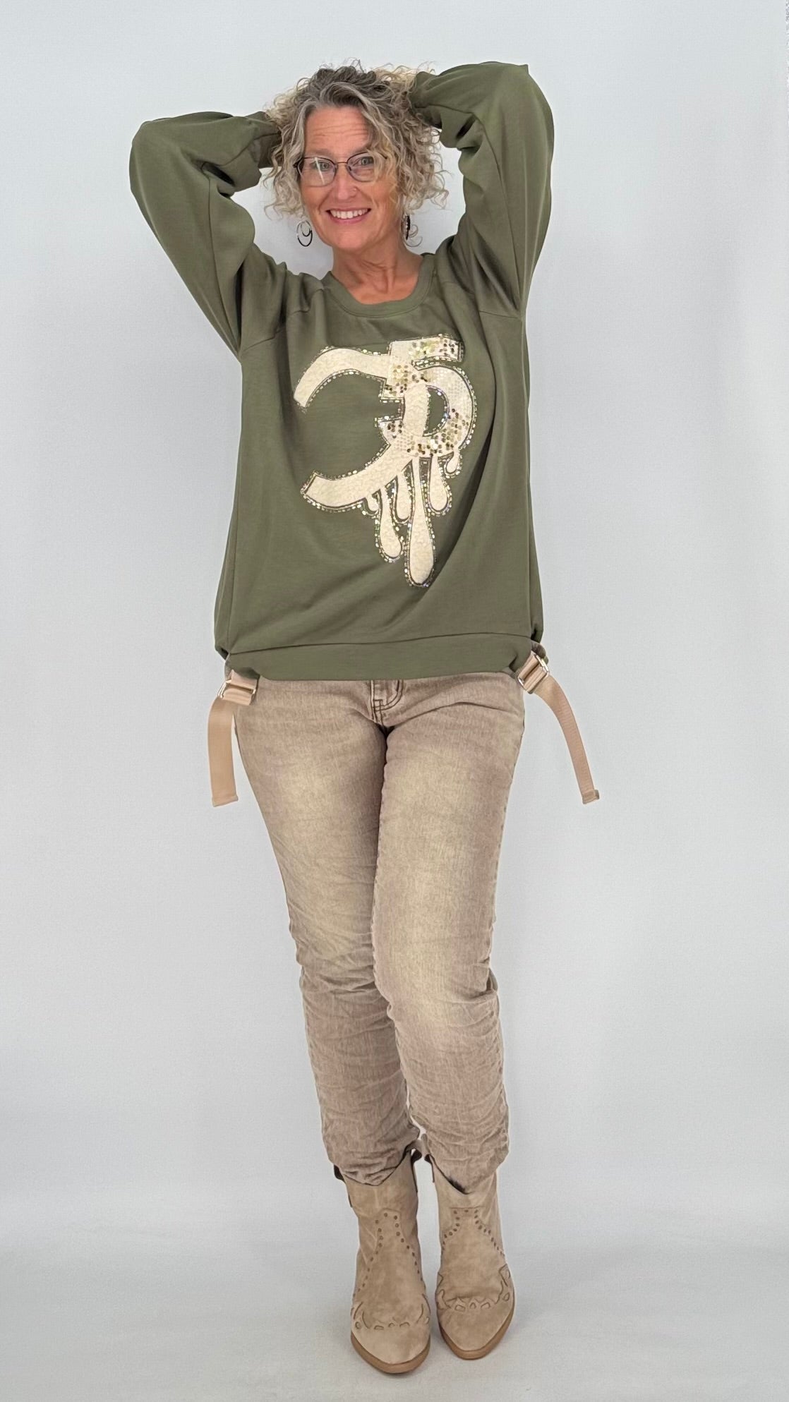Sweatshirt in Grün, "5"