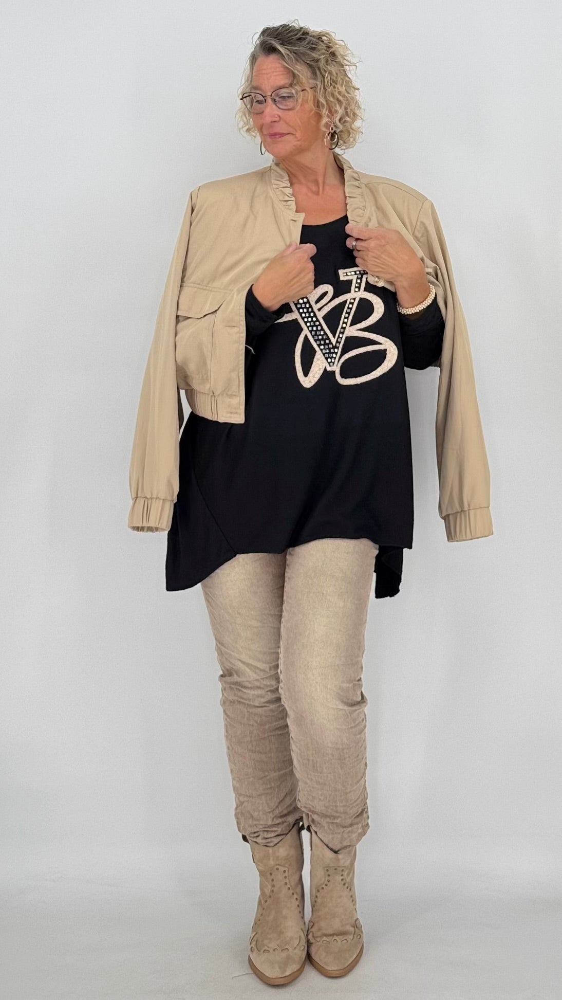 Sweatshirt in Schwarz mit Wollanteil