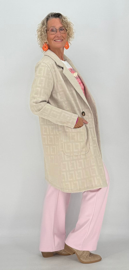 Mantel mit strukturiertem Muster, beige