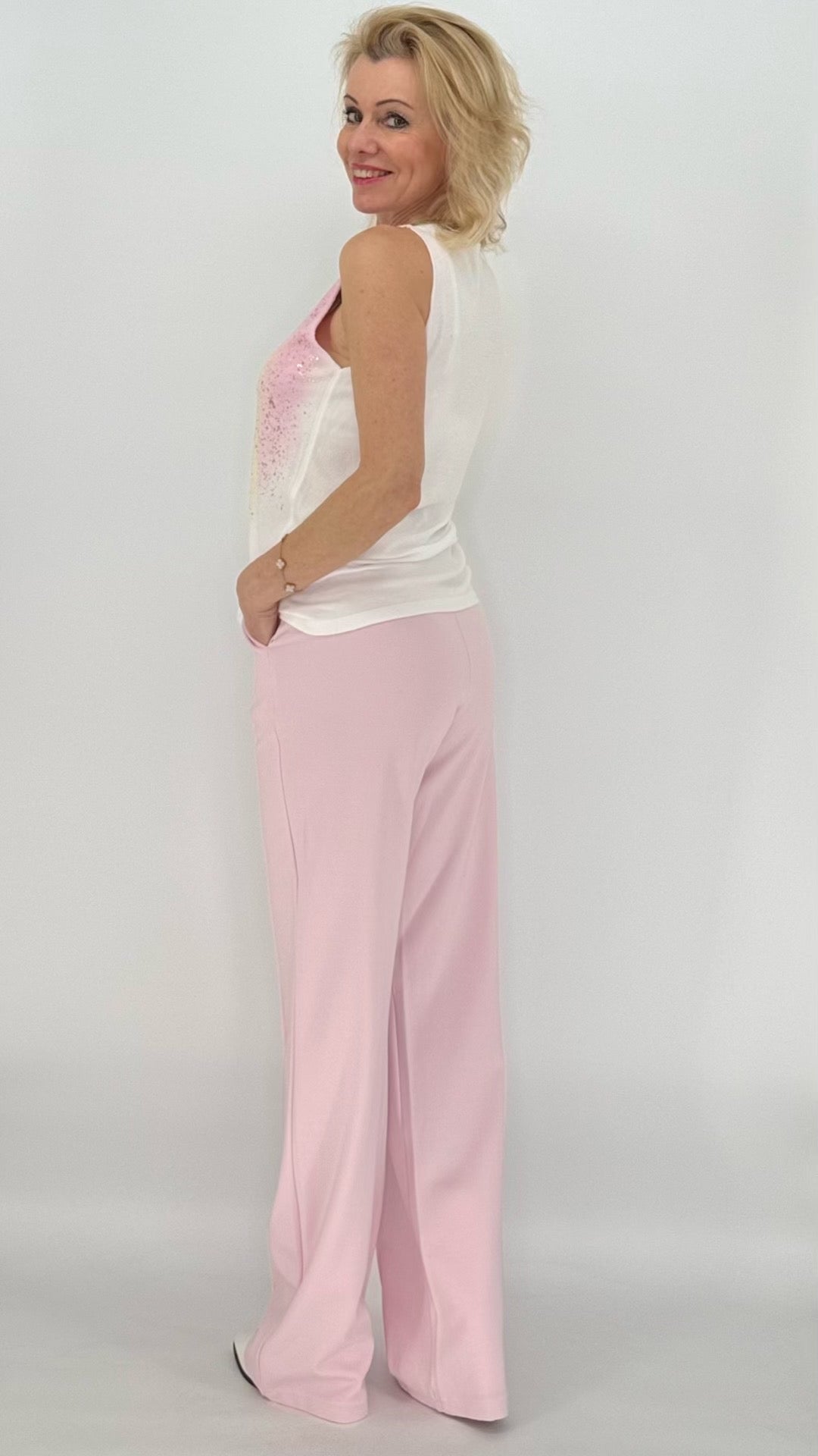 ESViViD Hose mit genähter Bügelfalte in rosa